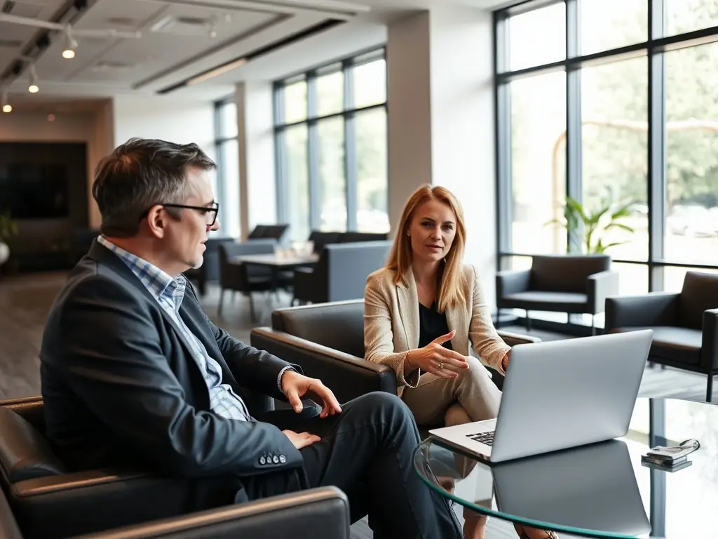 An image illustrating a coach guiding a business owner through a problem-solving session, highlighting personalized support and mentorship.